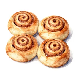 watercolor art cinnamon rolls