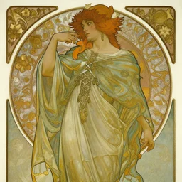 an art nouveau painting of a male gnome from dungeons and dragons, wearing flowing robes, beautiful highly detailed, intricate, artstation, by alphonse mucha and james gurney