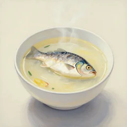 fish soup, minimalistic oil painting instagram, backlighting