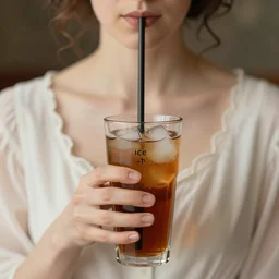 ice - t, iced tea with a straw, by julia margaret cameron 1 8 8 0 s, realistic, body shot, sharp focus, 8 k high definition, insanely detailed, intricate, elegant