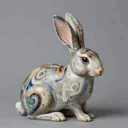and with beautiful moebius painted rabbit rederer of by goddess octain picasso greek portrait