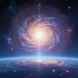 photo of a dreamworld on the gleaming astral plane, divine mind of a genius at the center of the universe, spirit realm depicting akashic records, quantum field transcendence toward a universal consciousness, the true nature of reality opposing the zero point, award-winning photo