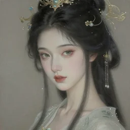 portrait of a beautiful winter goddess, sweet, graceful, esoteric, muted colors, head in focus, fantasy art, ornamental aesthetics, intricate, elegant, highly detailed, hyperrealistic painting, artstation, concept art, painterly, sharp focus, hasselbrad photography, illustration, art by chie yoshii