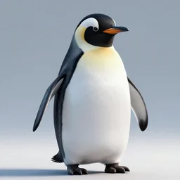 128-bit action portrait of a penguin warrior