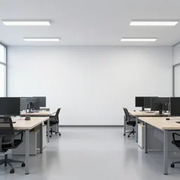 a virtual background of a empty office, taken at eye level