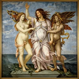 Painting of Jason Momoa as The Birth of Venus. Art by Botticelli.