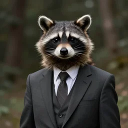 raccoon in a suit. drawing. digital art