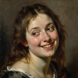 a young woman with a beautiful smile!! oil painting by jan matejko, 2 1 st century, art, oil on canvas, wet - on - wet technique, pay attention to facial details, baroque, realistic, intricate detail, dynamic lighting, expressive emotions, intricate textures, illusionistic detail,