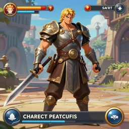charlemagne as a new street fighter character, screenshot, character select