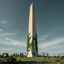 the washington monument in disrepair, overgrown with vines and vegetation, 1000 years into the future after humanity has gone extinct, photograph