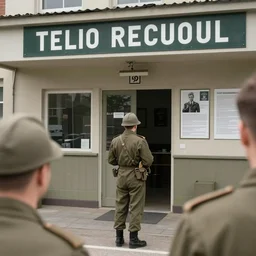 person at a military recruitment centre, ww 2