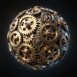 planet made out of gears and clockwork, realistic futuristic, 4 k highly detailed, in space, cyberpunk