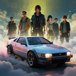 1 9 9 0's classic concept car from cyberpunk 2 0 7 7. art by jesper ejsing, feng zhu, makoto shinkai, lois van baarle, ilya kuvshinov, rossdraws. clouds by rhads. global light 3 d rtx hdr