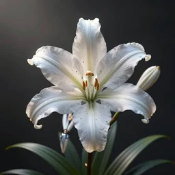 an immaculate ambient occlusion rendering of a biomechanical asiatic lilium navona hybrid.