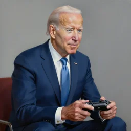 portrait of a joe biden playing video games, elegant, highly detailed, oil painting, artstation, concept art, matte, sharp focus, illustration