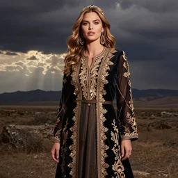 Kate Upton with Kurdish culture clothes, realistic photo shoot,