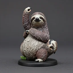 80mm resin detailed miniature of a sloth, Product Introduction Photos, 4K, Full body, simple background