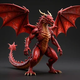 red dragon human volumetric light, 8 k, ultra realistic art