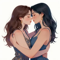 woman love woman, by 3 8 0 light & color female reference picturessweet hugs, trending on artstation, intricate details