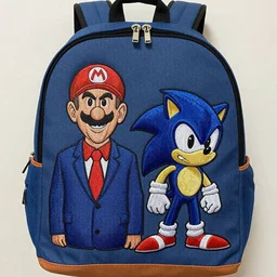 a backpack embroidery obama sonic the hedgehog super Mario