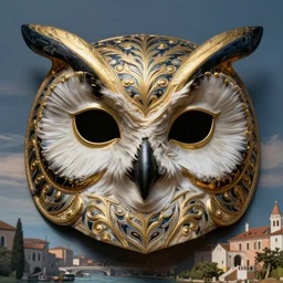 owl mask, venetian-style illustration, epic, fantasy, intricate, hyper detailed, artstation, concept art, smooth, sharp focus, ray tracing, vibrant, photorealistic