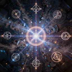 venus, technology and magick, circuitry and sigils combined, photorealistic, royo, frazetta, leds, dust, laser light, crystalline shimmers, chaos, complexity, emergence
