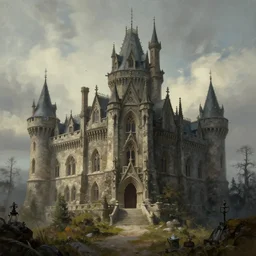 bruce peninsula gothic castle, felix kelly, classic fantasy art