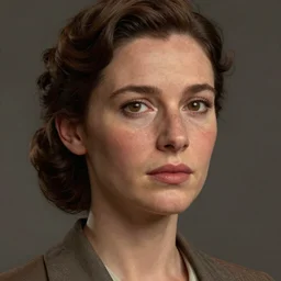 A videogame portrait of a Spanish young woman in her 40's with high cheekbones. Good bone structure. Dressed in 1940s style. Highly detailed, fine Art, high detail, great lighting, 8k resolution, masterpiece, concept art, illustration, clear eyes, painting oil on canvas, octane render, HDR, trending on artstation, 4k, 8k, HD