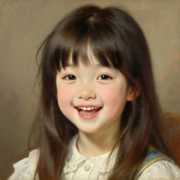 a detailed portrait of am adorable anime girl laughing, painting by gaston bussiere, craig mullins, j. c. leyendecker