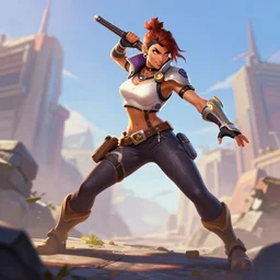 lunarpunk!! kaley cuoco as an apex legends character digital illustration portrait design by, mark brooks and brad kunkle detailed, gorgeous lighting, wide angle action dynamic portrait