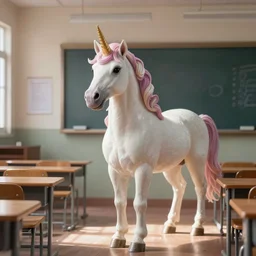 a unicorn in a classroom