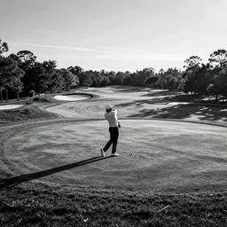 modern black and white vector, golf, svg concept art