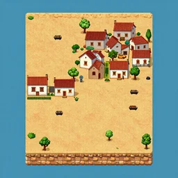 A Spanish village. 2D videogame, Side Scrolling, Seamless, Parallax.
