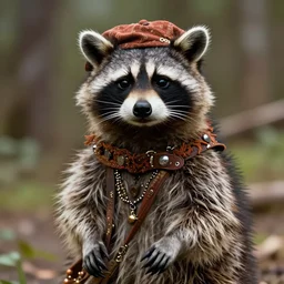 a raccoon dressed as a 1 9 6 0 s hippie