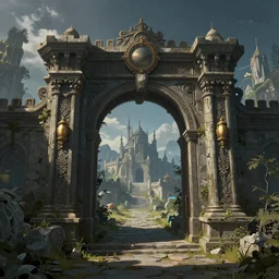 gateway to another realm in a fantasy landscape. Digital art. Very detailed. Trending on artstation.