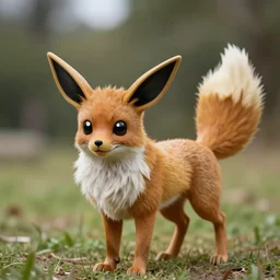 a photo of a real life Eevee,Pokemon,Fox real life size