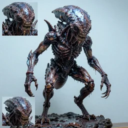 photo taken of an epic intricate, ultra detailed, super realistic gritty, wet, slimy, lifelike sculpture of a nightmarish hellish humanoid faced insectoid creature created by weta workshop, menacing, some zoomed in shots, photorealistic, sharp focus, white wall, extremely cold blueish colour temperature, 3 5 mm, f 1. 4, full body shot, golden ratio
