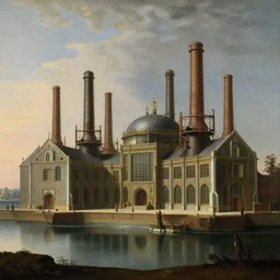 a beautiful very detailed rendering of industrial architecture ceremonial chamber by jacob van ruisdael, lake, archdaily, wallpaper, highly detailed, trending on artstation.