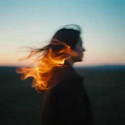 embers in the wind, motion blur, anamorphic, iridescence, color palette, kodak, cinematic