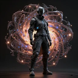 3 d render of the fractal universe, 3 d render, octane render, cinematic lighting, dystopian scifi outfit, realistic 8 k resolution.