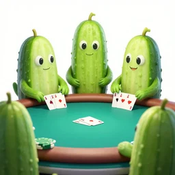 Cucumber Monsters playing Poker, artstation