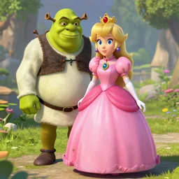 shrek as princess peach