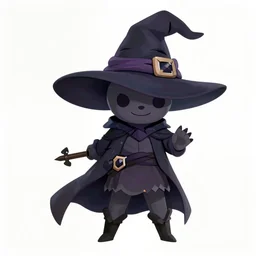 jrpg character sprite of a witch with a large hat.