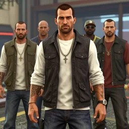 a medium shot portrait of 5 0 cent as a gta vc character
