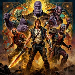 the platonic ideal mad max fury road of cletus kasady ultimate carnage thanos dementor doctor manhattan chtulu nazgul, detailed, intricate, hyperrealism, intense, scary, decay, dmt, art by brock hofer and artgerm and greg rutkowski and alphonse mucha