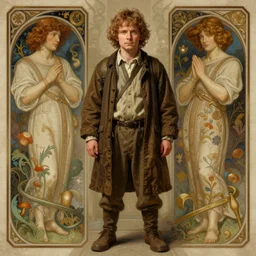 full body portrait of samwise gamgee, intricate, highly detailed, ray tracing, digital painting, artstation, concept art, smooth, sharp focus, illustration, art by artgerm and greg rutkowski and alphonse mucha, 8 k