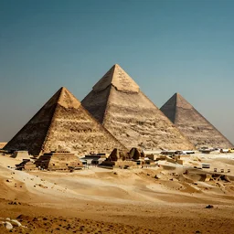 cyberpunk future digital Giza pyramids