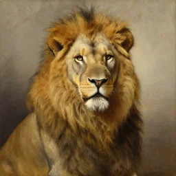 lion warrior , oil painting portrait by rembrandt