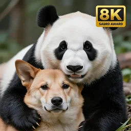 a hybrid between a dog and a panda, photography, award - winning, national geographic channel, discovery channel, 8 k, macrophotography, close up, pentax 1 0 0 0 k