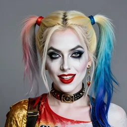 the hyper - realistic portrait of lady gaga as harley quinn, trending on artstation